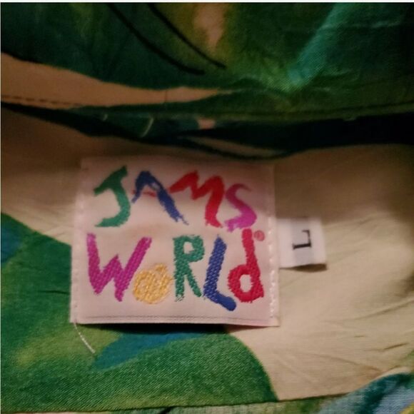 Vtg. Jams World Nana Aloha Shirt Short Set L - Picture 7 of 12